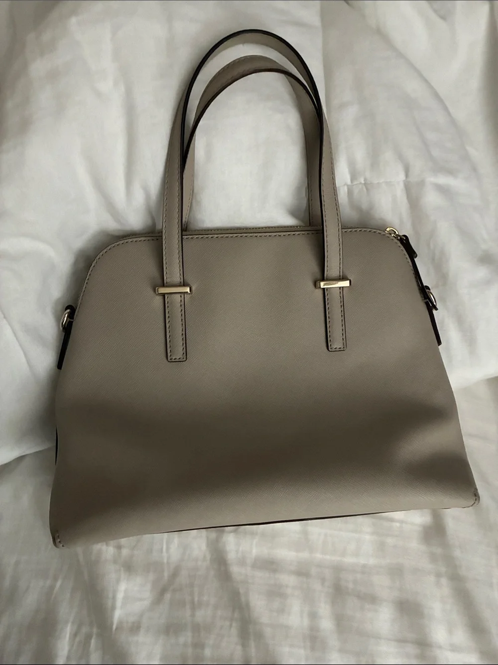kate spade Beige Saffiano Dome Satchel